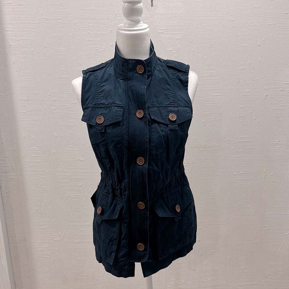 Abercrombie & Fitch Navy Utility Vest Size M